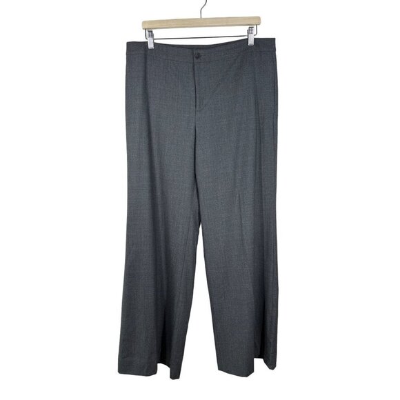 Lauren Ralph Lauren Grey Wool Blend Wide Leg Pants Size 12 NWT - Picture 1 of 7